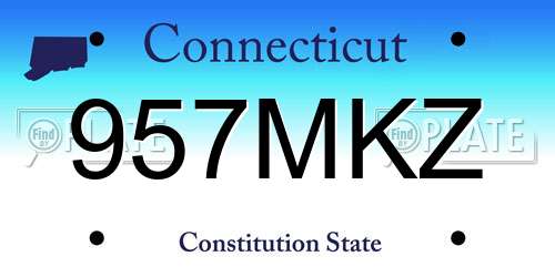 957MKZ Connecticut License Plate