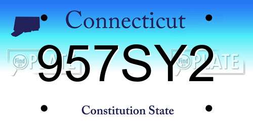 957SY2 Connecticut License Plate