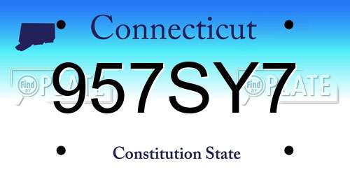 957SY7 Connecticut License Plate