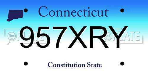957XRY Connecticut License Plate