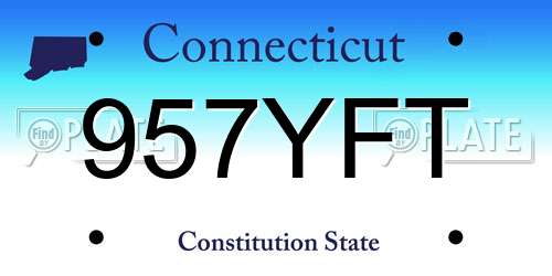 957YFT Connecticut License Plate