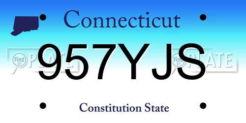 957YJS Connecticut License Plate