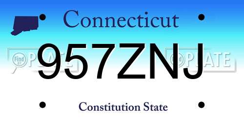 957ZNJ Connecticut License Plate