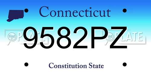 9582PZ Connecticut License Plate