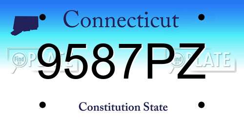 9587PZ Connecticut License Plate