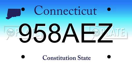 958AEZ Connecticut License Plate