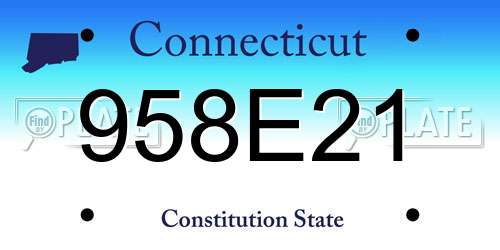 958E21 Connecticut License Plate
