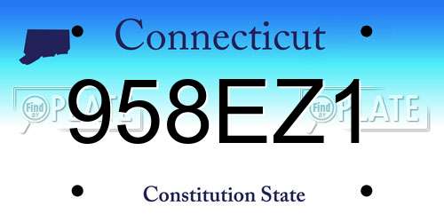 958EZ1 Connecticut License Plate