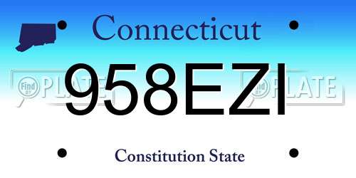 958EZI Connecticut License Plate