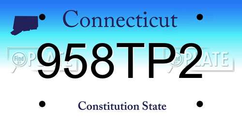958TP2 Connecticut License Plate