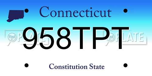 958TPT Connecticut License Plate