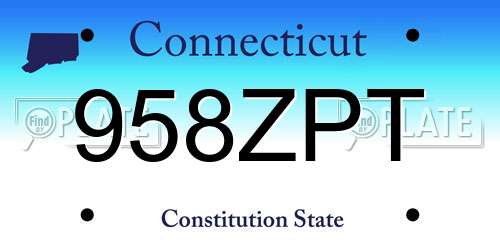 958ZPT Connecticut License Plate