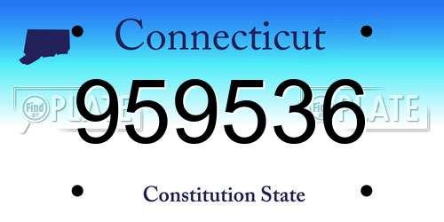 959536 Connecticut License Plate