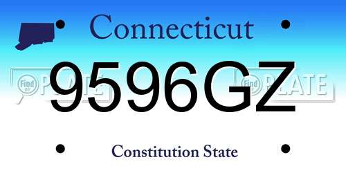 9596GZ Connecticut License Plate
