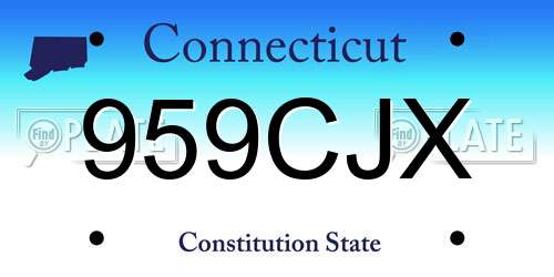 959CJX Connecticut License Plate