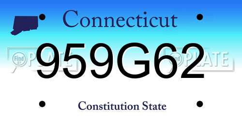 959G62 Connecticut License Plate