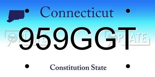 959GGT Connecticut License Plate
