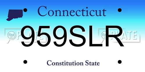 959SLR Connecticut License Plate