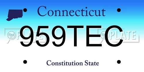 959TEC Connecticut License Plate