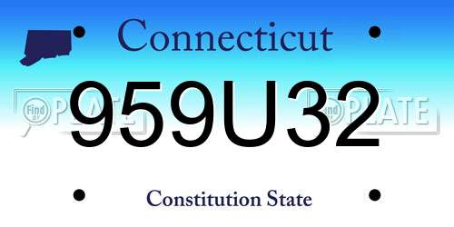 959U32 Connecticut License Plate