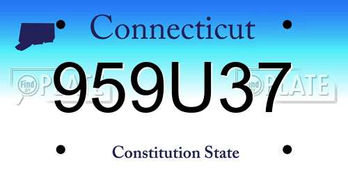 959U37 Connecticut License Plate