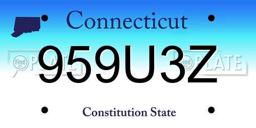 959U3Z Connecticut License Plate