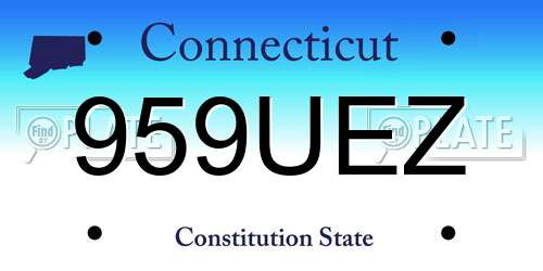 959UEZ Connecticut License Plate