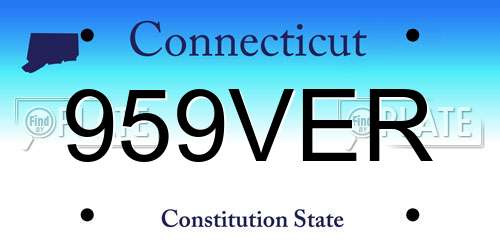 959VER Connecticut License Plate