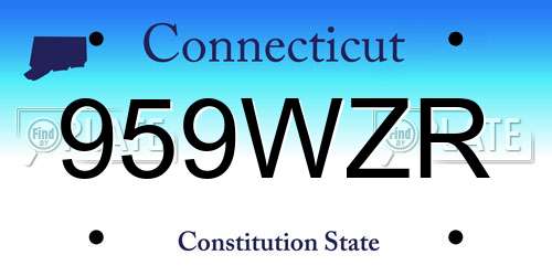 959WZR Connecticut License Plate
