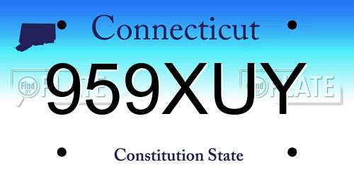 959XUY Connecticut License Plate