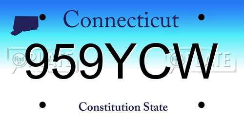 959YCW Connecticut License Plate