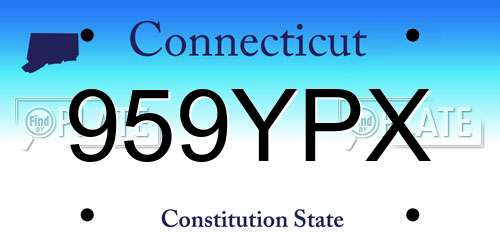959YPX Connecticut License Plate