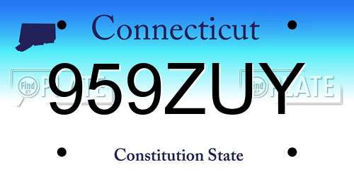 959ZUY Connecticut License Plate