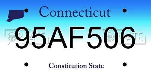 95AF506 Connecticut License Plate
