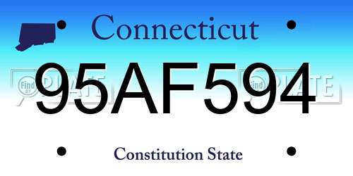95AF594 Connecticut License Plate