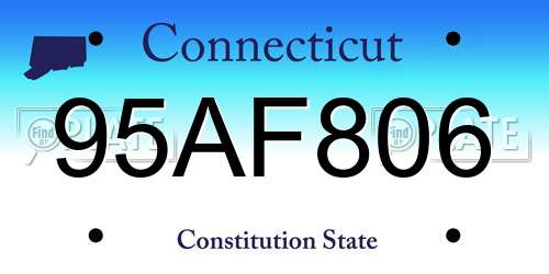 95AF806 Connecticut License Plate