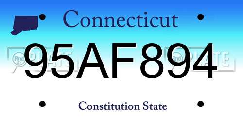 95AF894 Connecticut License Plate
