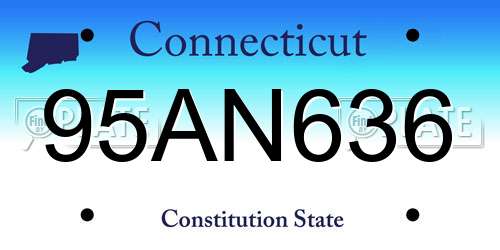 95AN636 Connecticut License Plate