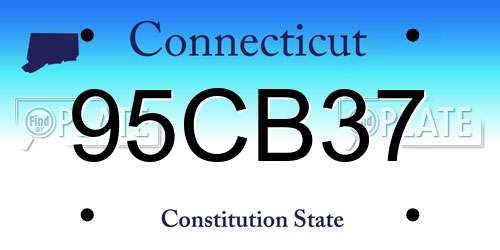95CB37 Connecticut License Plate