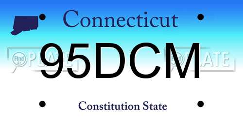 95DCM Connecticut License Plate