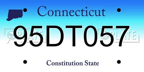 95DT057 Connecticut License Plate