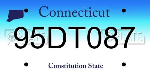95DT087 Connecticut License Plate