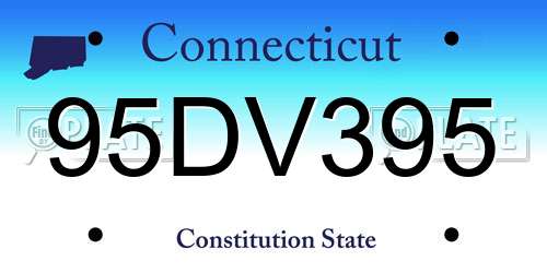 95DV395 Connecticut License Plate
