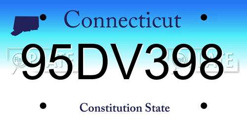 95DV398 Connecticut License Plate