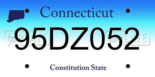 95DZ052 Connecticut License Plate