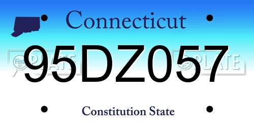 95DZ057 Connecticut License Plate