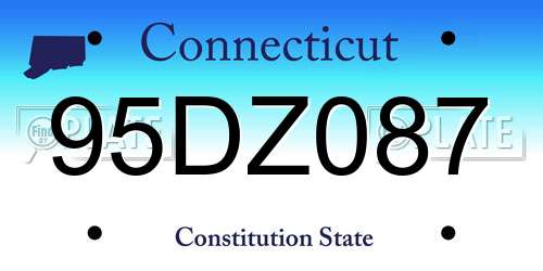 95DZ087 Connecticut License Plate