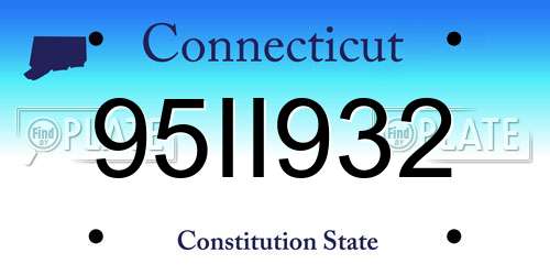 95II932 Connecticut License Plate