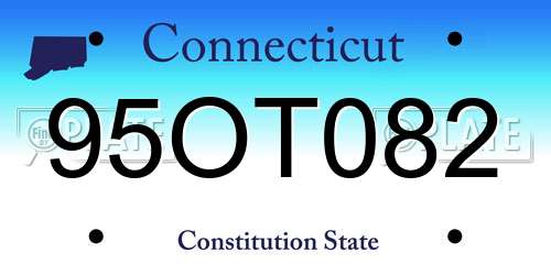 95OT082 Connecticut License Plate
