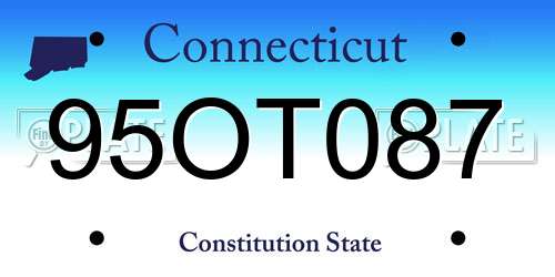 95OT087 Connecticut License Plate